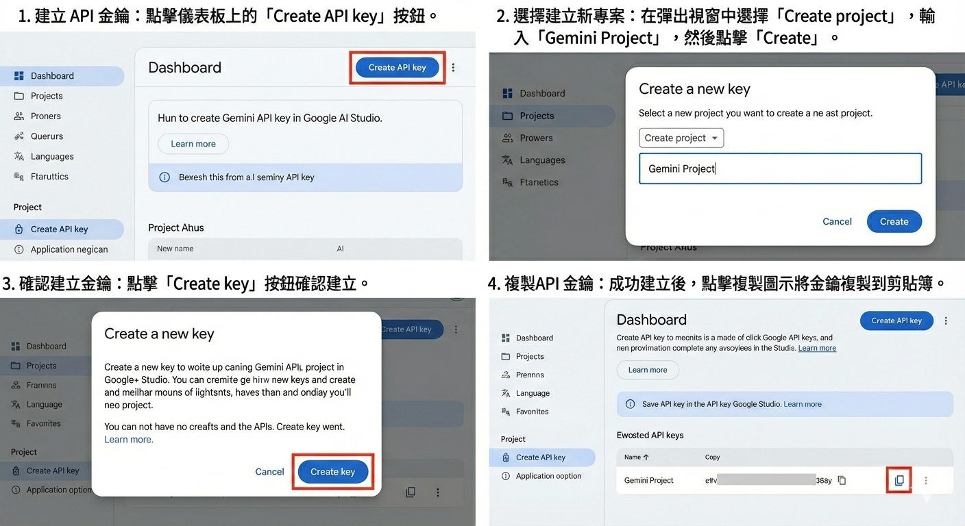 Gemini API KEY 取得教學（放大）